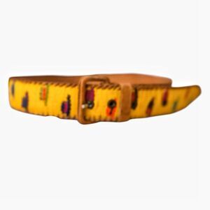 Hand Woven Yellow Guatemalan Adjustable Belt 38”